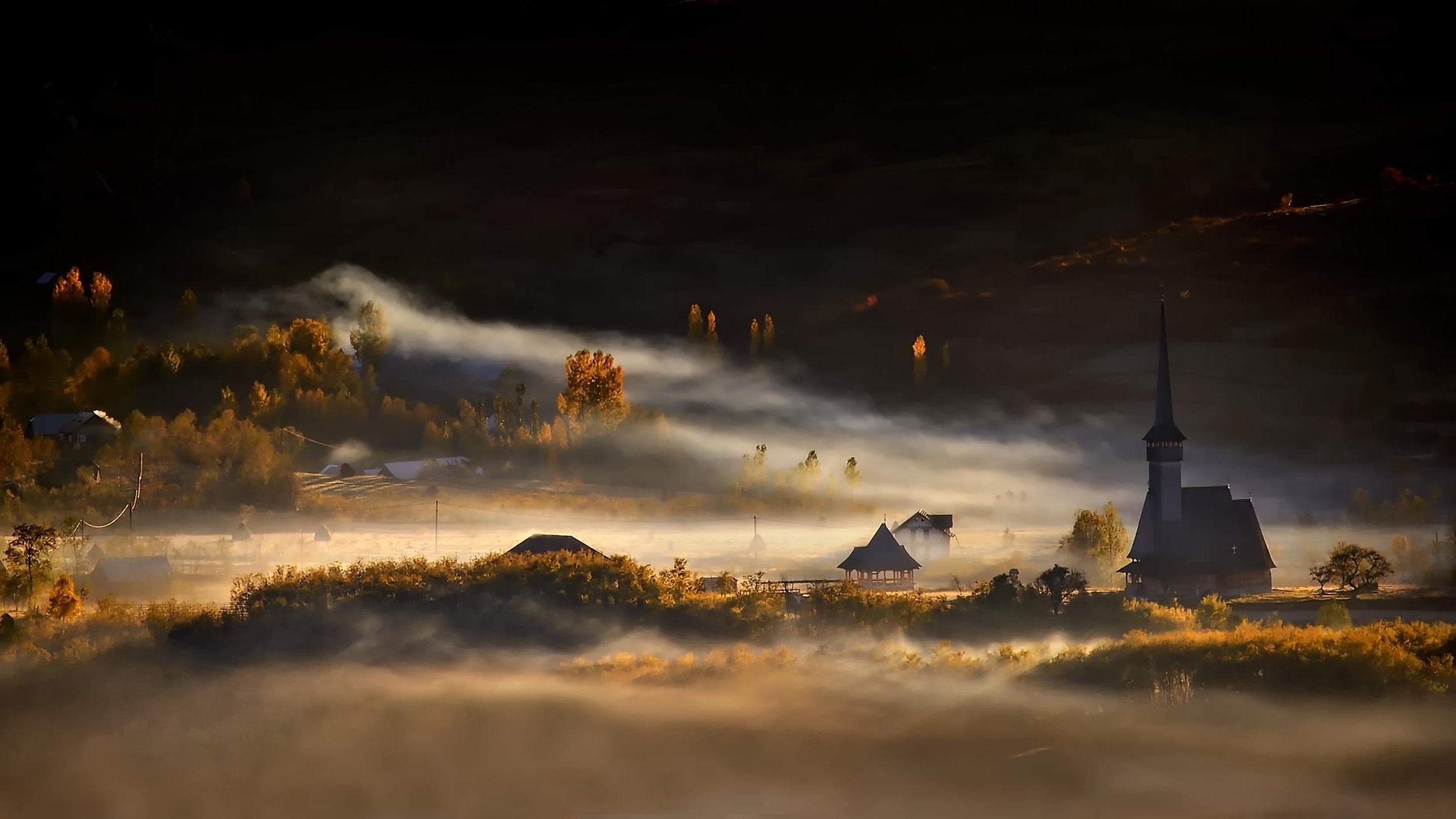 Roumanie Automne Brouillard