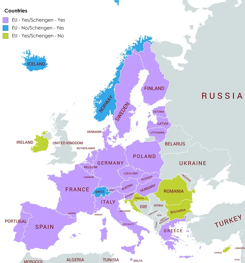 carte schengen union européen